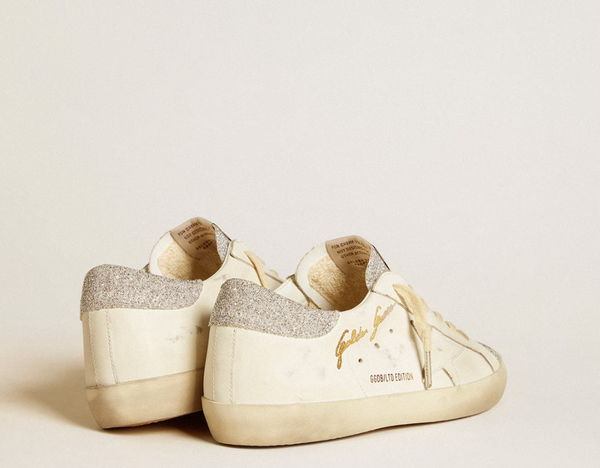 Super-Star LTD in white leather with Swarovski micro-crystal inserts