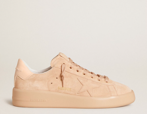Purestar in suede with suede star and light pink leather heel tab