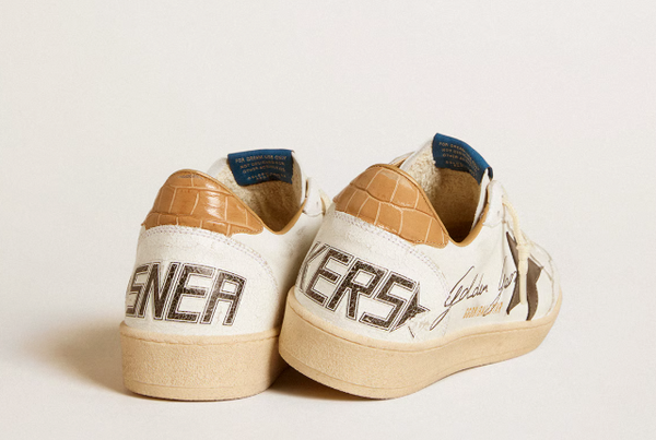 Ball Star in nappa with laminated star and crocodile leather heel tab