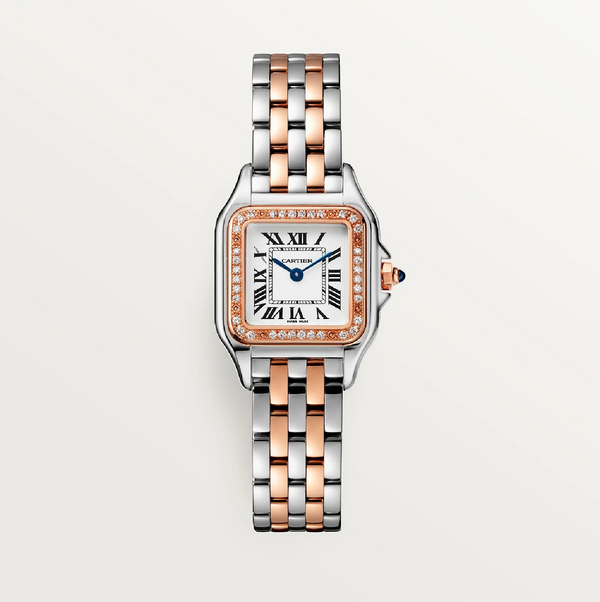 Cartier Panthère SM Rose Gold & Steel – Factory Diamond Bezel (36 Diamonds)