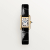 Cartier Tank Louis Mini Watch – 750 Yellow Gold, Quartz, Black Alligator Strap, Silver Dial