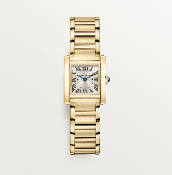 Cartier Tank Française Small Yellow Gold Quartz Diamond Crown