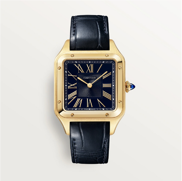 Santos-Dumont Large Yellow Gold Blue Dial