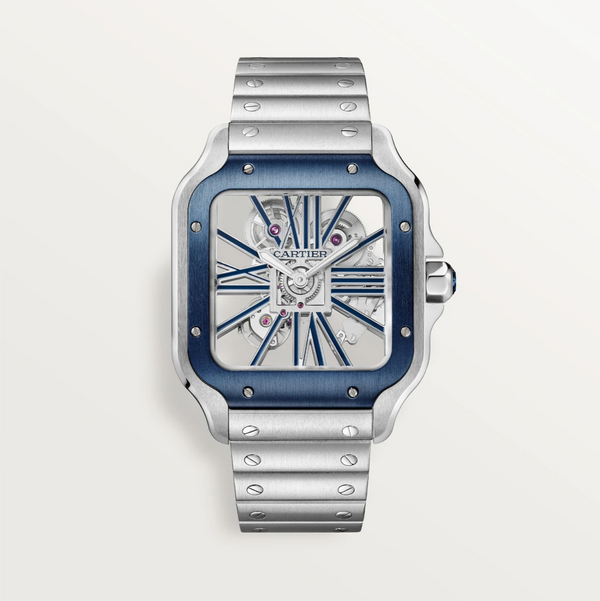 Cartier Santos de Cartier Skeleton Large Blue Steel