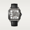 Santos de Cartier Skeleton Large Black ADLC Steel Manual Wind
