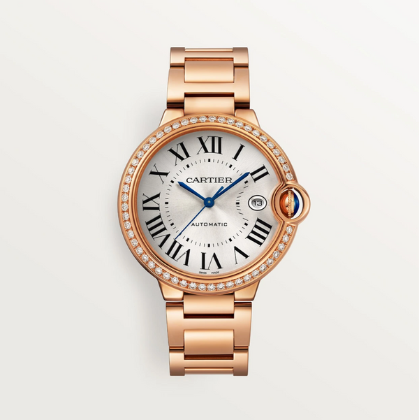 Ballon Bleu de Cartier 40mm Rose Gold Diamond Bezel Automatic Watch