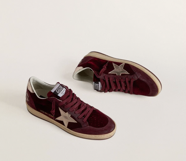 Stardan in nappa with silver laminated leather star and pink suede heel tab