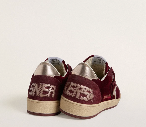 Stardan in nappa with silver laminated leather star and pink suede heel tab