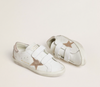 Stardan in nappa with silver laminated leather star and pink suede heel tab