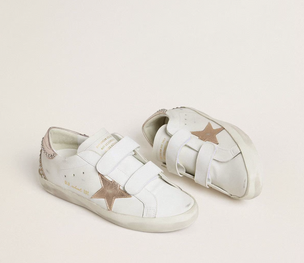Stardan in nappa with silver laminated leather star and pink suede heel tab