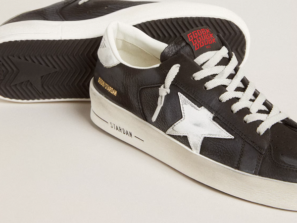 Stardan in black nubuck and mesh with gray leather star and heel tab "LAST PIECES"