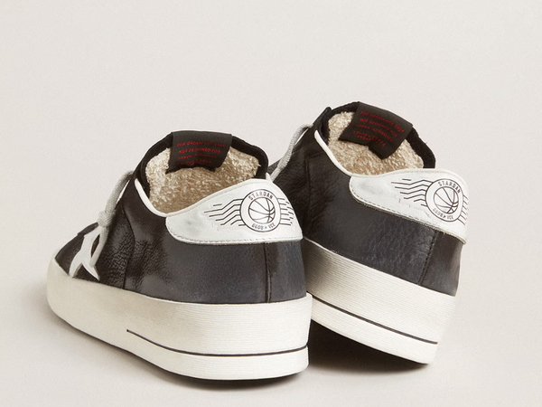 Stardan in black nubuck and mesh with gray leather star and heel tab "LAST PIECES"