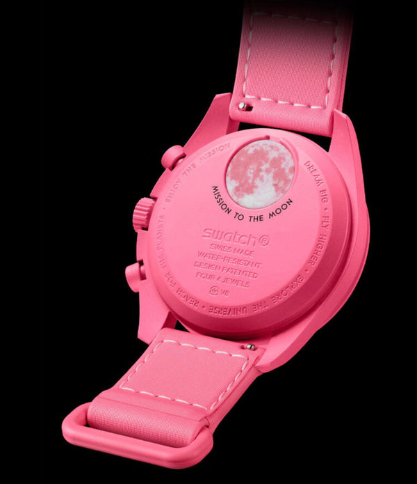Swatch X Omega Bioceramic Moonswatch Mission To The Pink Moon SO33P700