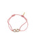 Valentino Pink Vlogo Crystal Cord Bracelet