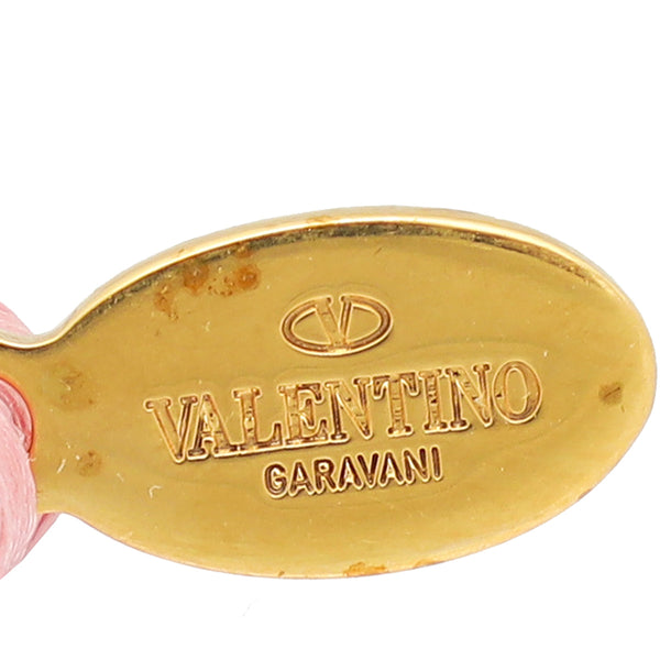 Valentino Pink Vlogo Crystal Cord Bracelet