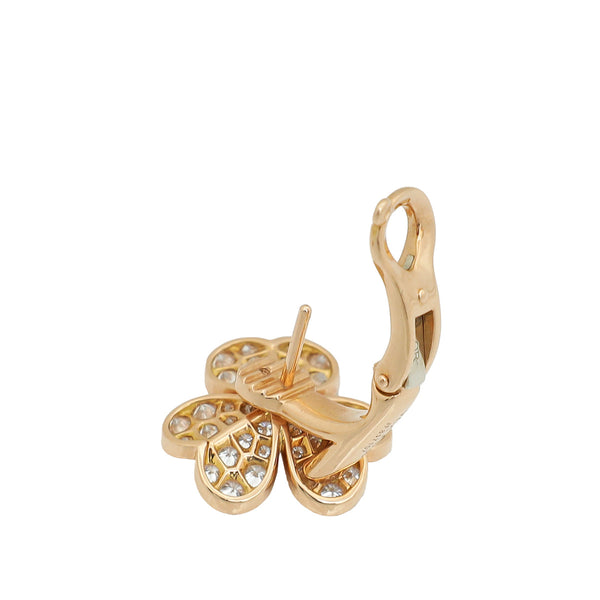 Van Cleef & Arpels 18K Rose Gold 86 Diamond Frivole Small Model Earrings