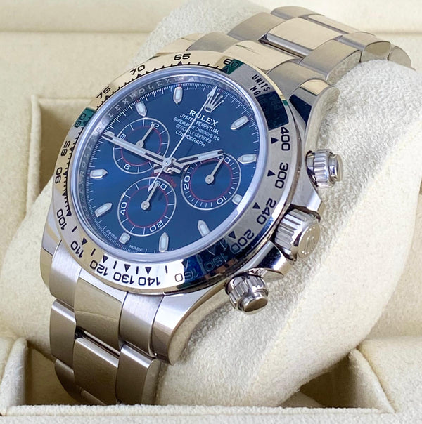 Rolex Daytona White Gold 2020 New Card Blue Dial Full set 116509