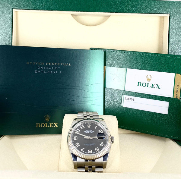 Rolex Datejust II, Black concentric dial, Box and papers