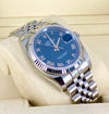Rolex Datejust 36, Blue Dial, Roman Numerals, With box and papers