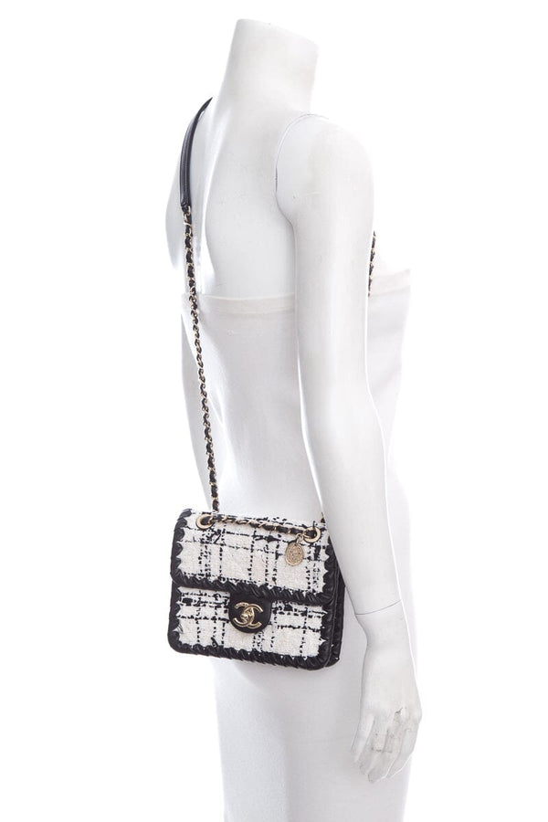 Chanel 2022+Black & White Tweed Flap Cross-Body AS IS