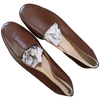 Chanel 1990s Marron Kid Ballet Flat Pumps Ballerines en Chevreaux Xtra Soft Sz 38.5, New!
