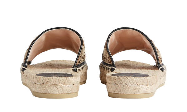 Gucci Women's Brown GG Matelassé Canvas Espadrille Sandal