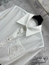 LV 25 Pleated Design Belt That Pinches Waist Dress Black White Cotton