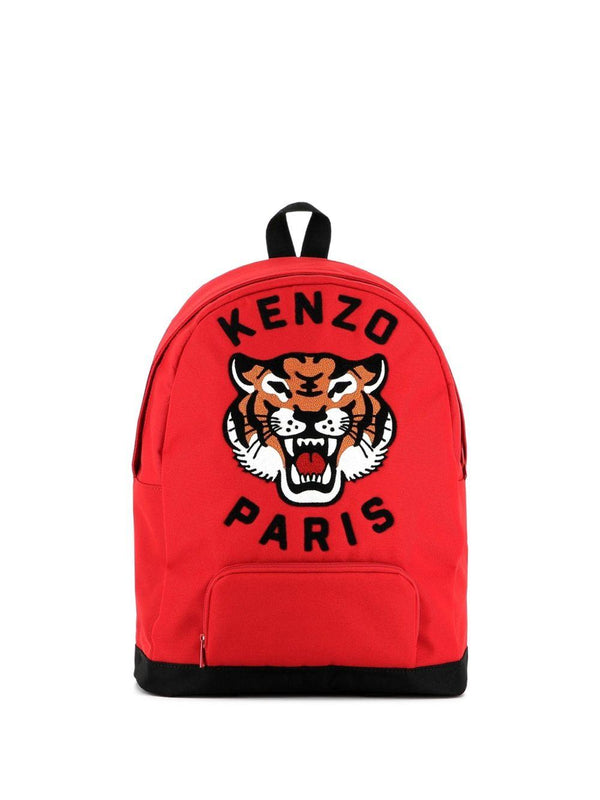 Zaino per bambini Kenzo Kids rosso con ricamo Tiger