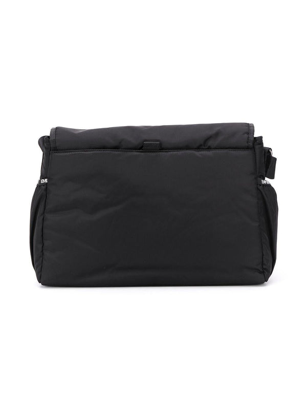 Borsa fasciatoio per neonati Emporio Armani Kids nera con logo