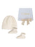 Set berretto e scarpette per neonata Chloé Kids bianco con orlo a smerlo