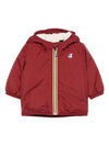 Giacca per neonati K Way Kids bordeaux con cappuccio e zip frontale