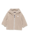 Cappotto in pelliccia sintetica per neonati K Way Kids beige con cappuccio effetto teddy