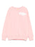 Felpa con stampa logo per bambina Off-White Kids rosa con polsini a coste