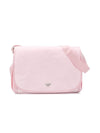 Borsa fasciatoio per neonata Emporio Armani Kids rosa con applicazione logo