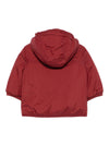 Giacca per neonati K Way Kids bordeaux con cappuccio e zip frontale
