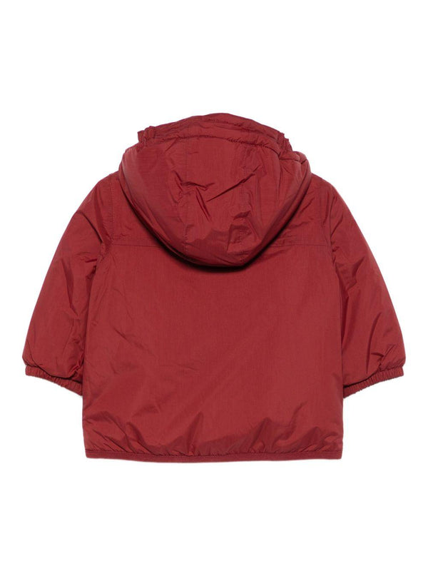 Giacca per neonati K Way Kids bordeaux con cappuccio e zip frontale