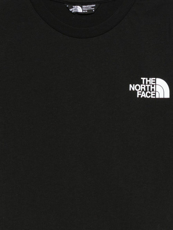 T-shirt per bambino The North Face Kids nero con logo sul petto