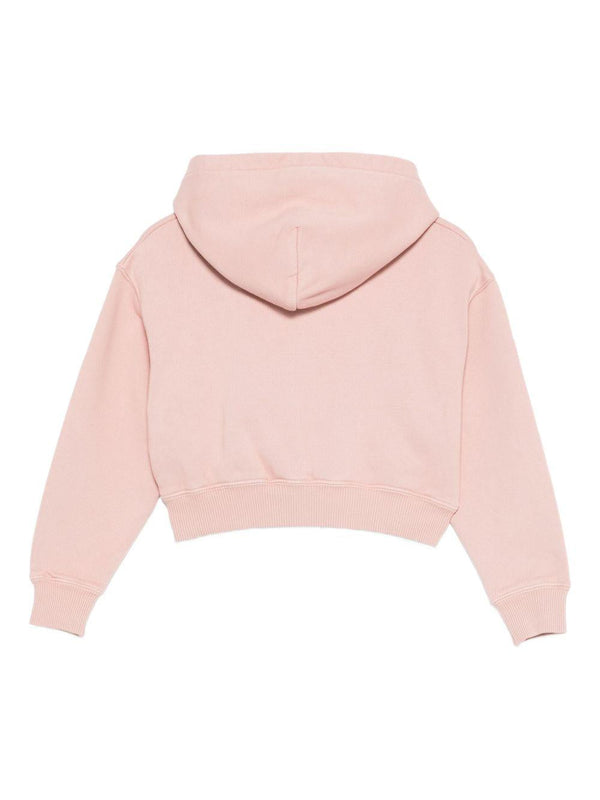 Felpa per bambina Off-White Kids rosa con cappuccio e stampa con logo
