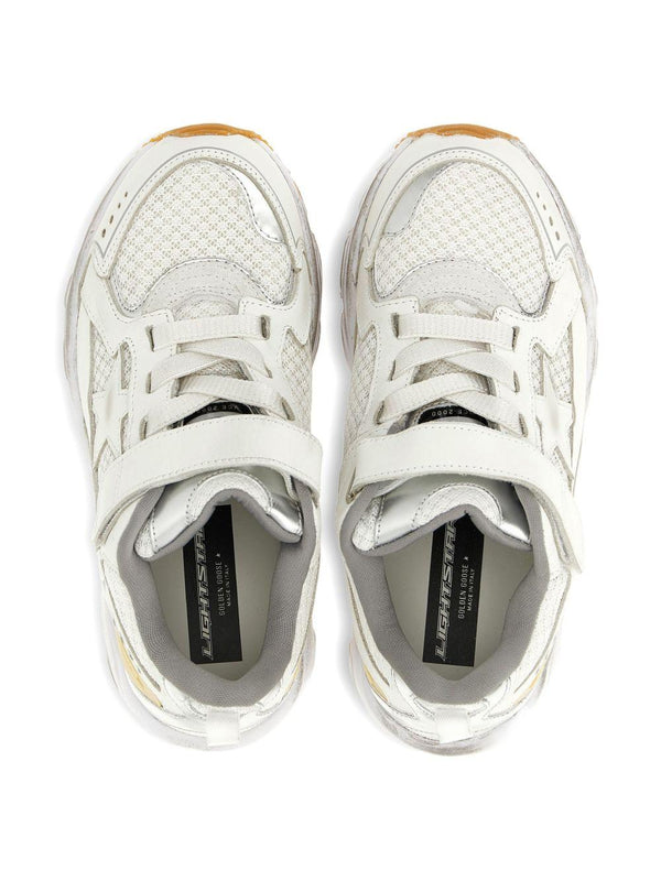 Sneakers per bambini Golden Goose Kids bianche con cinturino touch