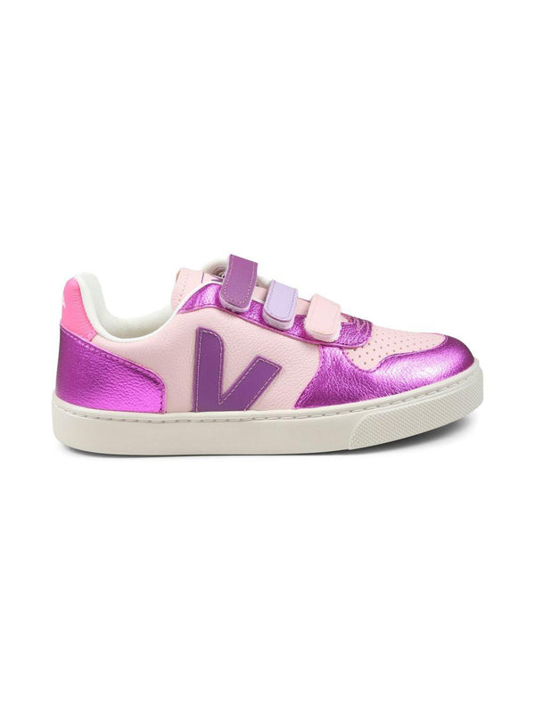 Sneakers V-10 per bambina VEJA Kids fucsia con chiusura a strappo