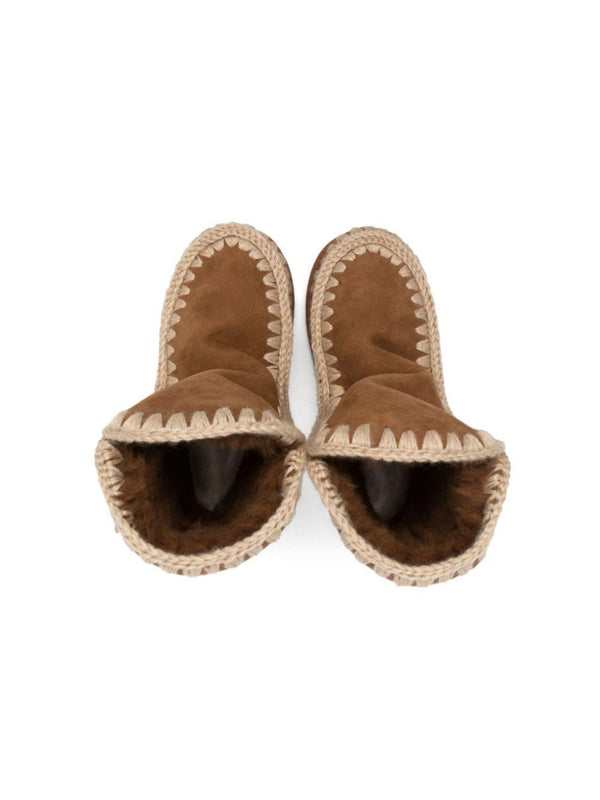 Stivali con cuciture a contrasto per bambina Mou Kids marrone con punta tonda