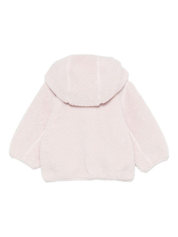 Cappotto in pelliccia sintetica per neonati K Way Kids rosa con cappuccio effetto teddy