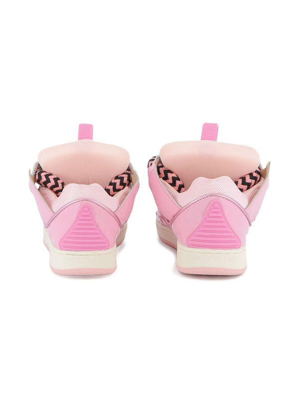 Sneakers per bambina Lanvin Enfant rosa con lacci oversize a zigzag
