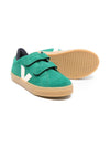 Sneakers per bambino VEJA Kids verde in pelle scamosciata con cinturino touch-strap