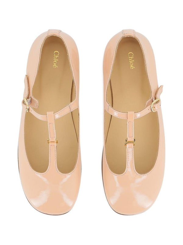 Ballerine per bambina Chloé Kids rosa con cinturino a T