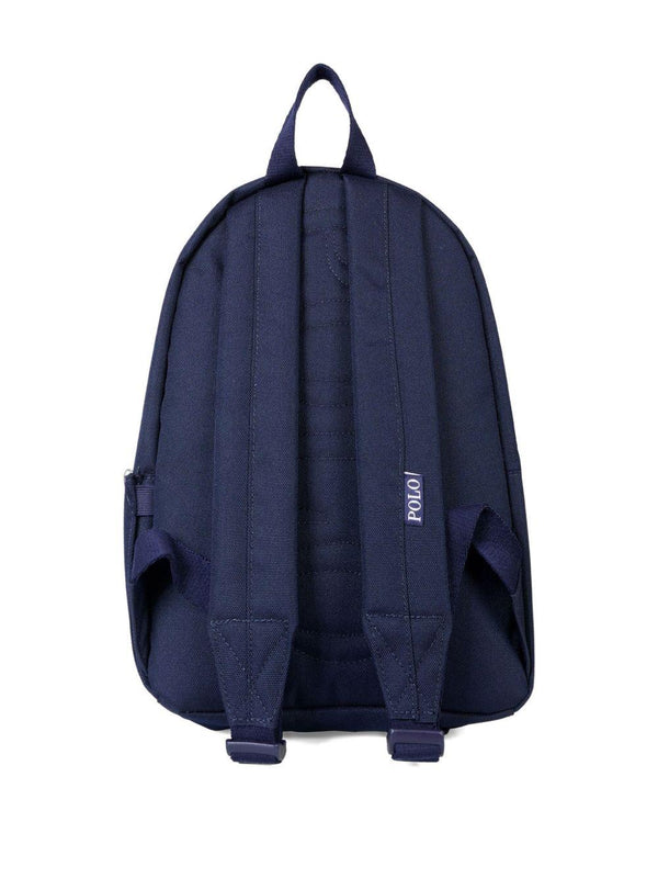 Zaino per bambino Polo Ralph Lauren Kids blu con orsetto ricamato