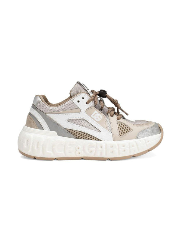 Sneakers per bambini Dolce & Gabbana Kids beige con suola chunky