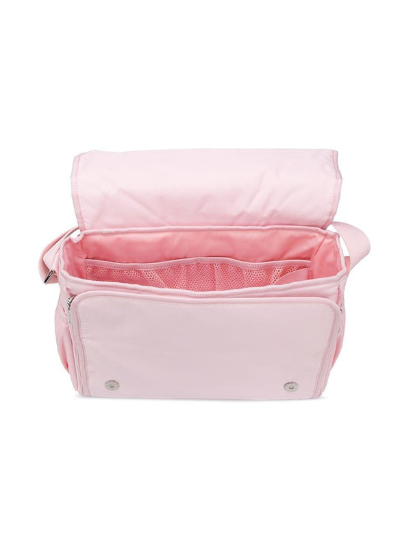 Borsa fasciatoio per neonata Emporio Armani Kids rosa con applicazione logo