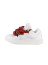 Sneakers Statement per bambini Lanvin Enfant bianche con lacci rossi e neri a contrasto