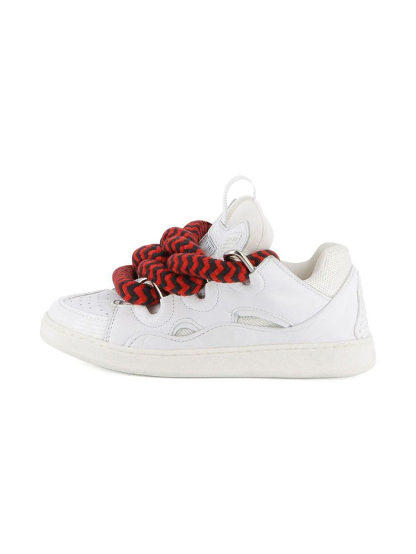 Sneakers Statement per bambini Lanvin Enfant bianche con lacci rossi e neri a contrasto